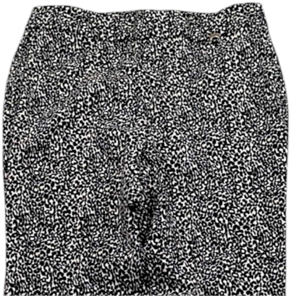 Rafaella Leopard Print Pants Black Tan Slim Ankle Stretch Womens Size 8 Casual